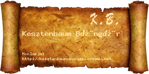 Kesztenbaum Böngér névjegykártya